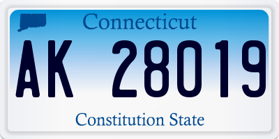 CT license plate AK28019