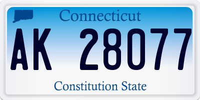 CT license plate AK28077