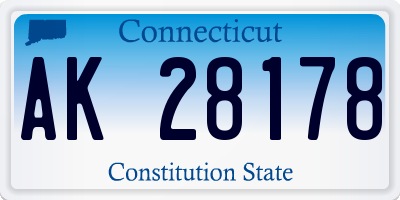 CT license plate AK28178
