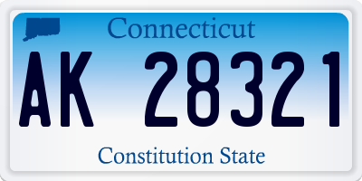CT license plate AK28321