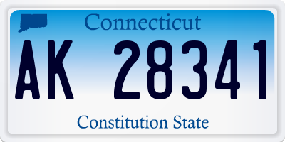CT license plate AK28341