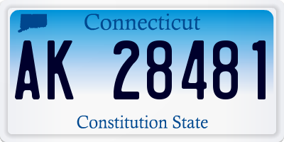 CT license plate AK28481