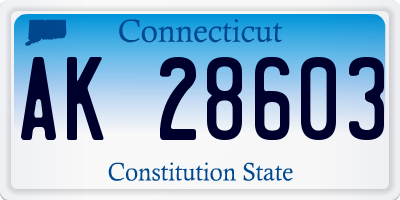CT license plate AK28603