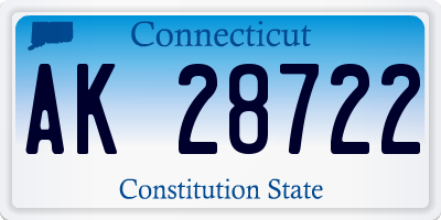 CT license plate AK28722