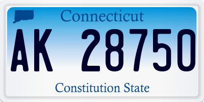 CT license plate AK28750
