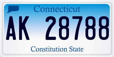 CT license plate AK28788
