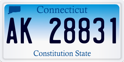 CT license plate AK28831