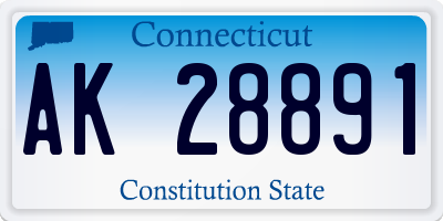 CT license plate AK28891