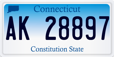 CT license plate AK28897