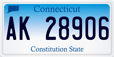 CT license plate AK28906