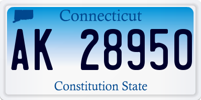 CT license plate AK28950