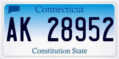 CT license plate AK28952