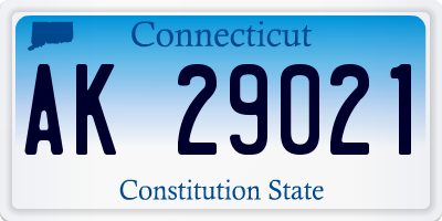 CT license plate AK29021