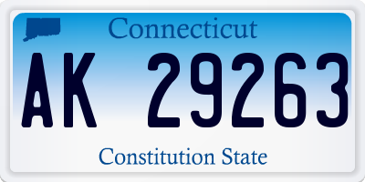 CT license plate AK29263