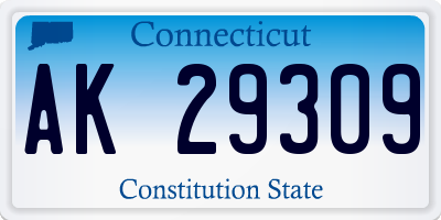 CT license plate AK29309
