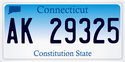CT license plate AK29325