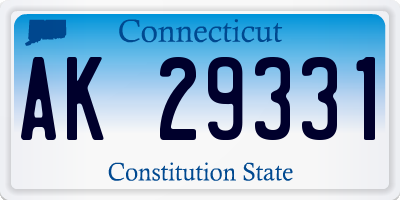 CT license plate AK29331