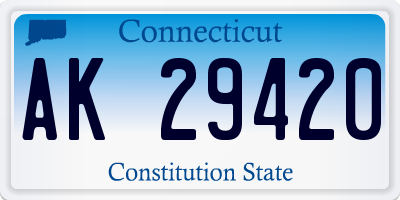CT license plate AK29420