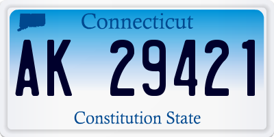 CT license plate AK29421