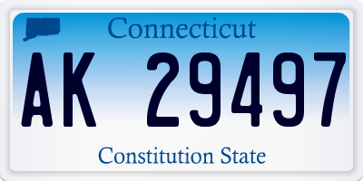 CT license plate AK29497
