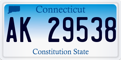 CT license plate AK29538