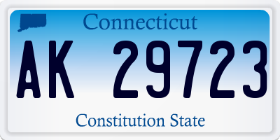 CT license plate AK29723