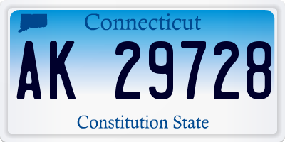 CT license plate AK29728