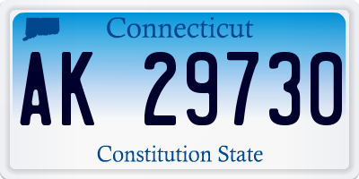 CT license plate AK29730