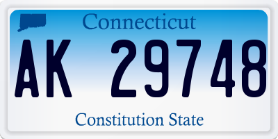 CT license plate AK29748