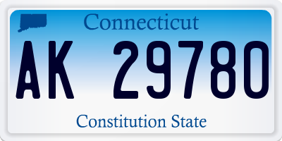 CT license plate AK29780