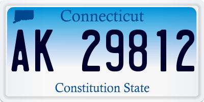 CT license plate AK29812