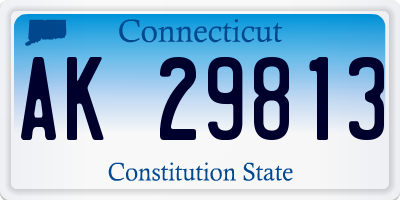 CT license plate AK29813