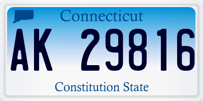 CT license plate AK29816