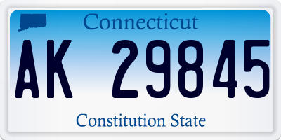 CT license plate AK29845