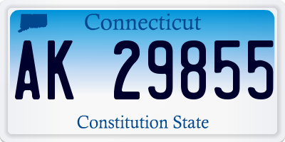 CT license plate AK29855