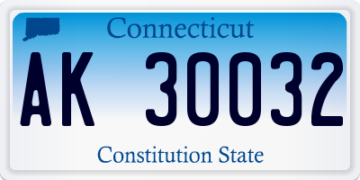 CT license plate AK30032