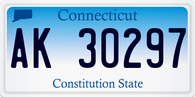 CT license plate AK30297