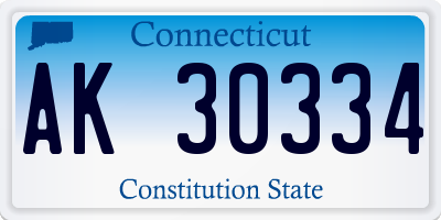 CT license plate AK30334
