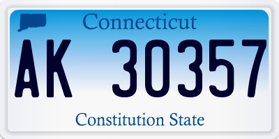 CT license plate AK30357