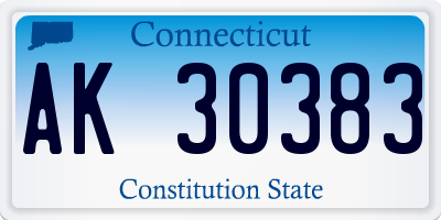 CT license plate AK30383