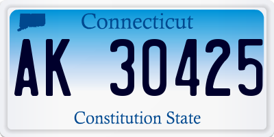 CT license plate AK30425