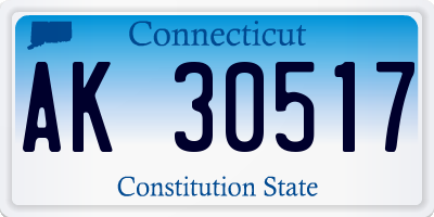 CT license plate AK30517