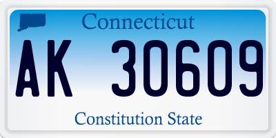 CT license plate AK30609