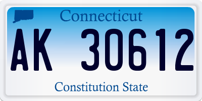 CT license plate AK30612