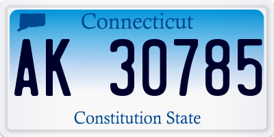 CT license plate AK30785