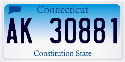 CT license plate AK30881