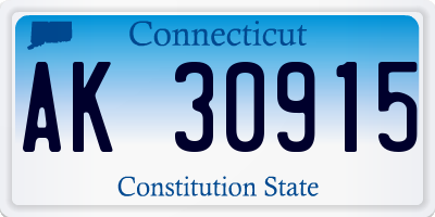 CT license plate AK30915