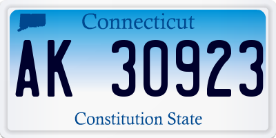 CT license plate AK30923