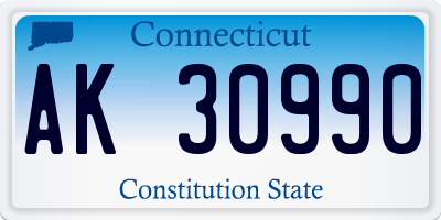 CT license plate AK30990