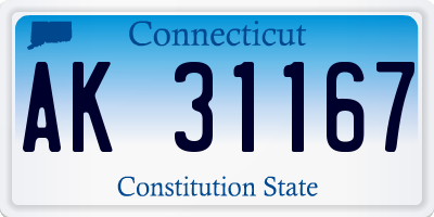 CT license plate AK31167
